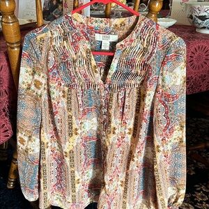 Vintage America Blues Women's XS Colorful Paisley Blouse
